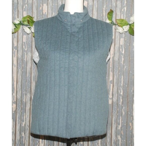 Vampire 1950 Unisex Gray Vest Jacket 46 L Wool Blend Gray Full Zip Lined Pockets - Picture 4 of 12